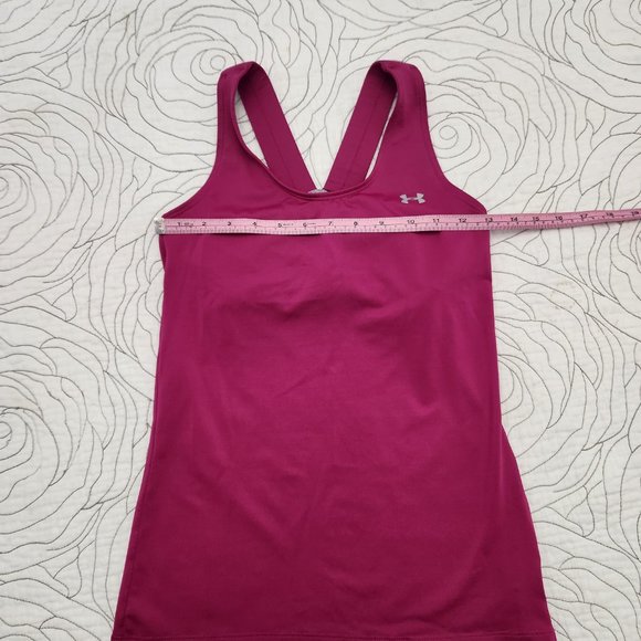 UNDER ARMOUR [XS] Pink Athletic Under Armour Tank with Built-In Bar - Picture 9 of 10